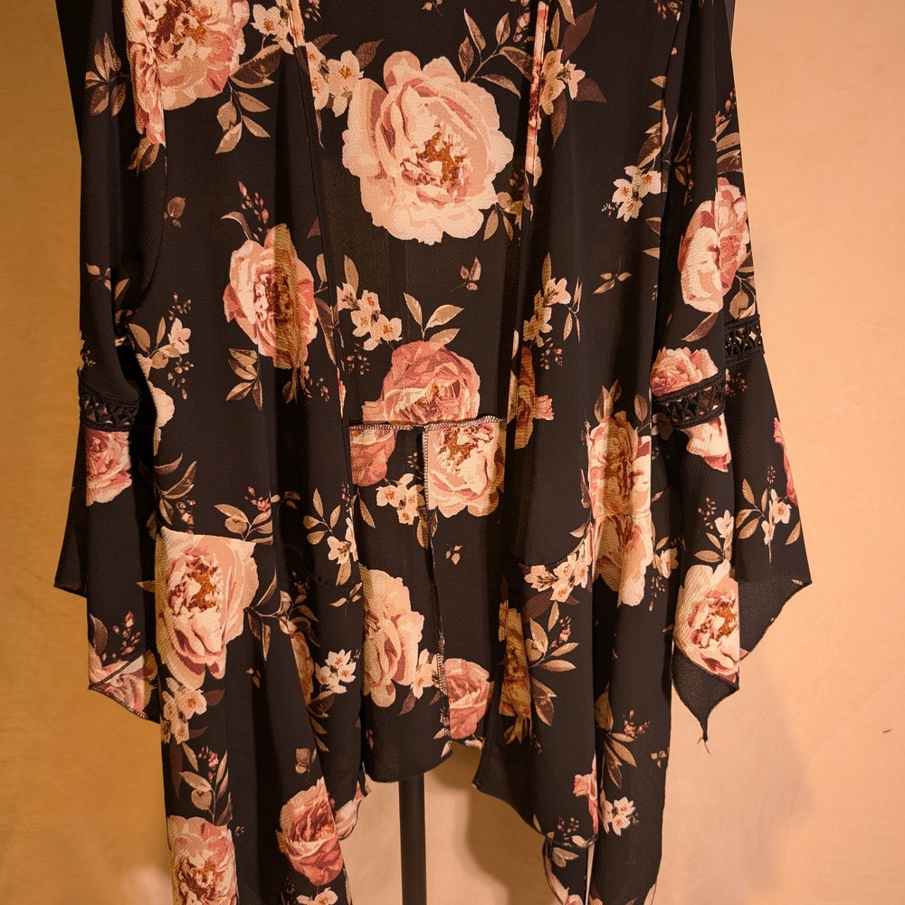 Floral Black and Pink Women's Top